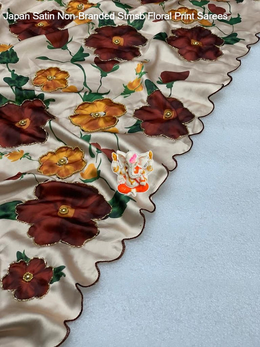 Japan Satin Non-Branded Stmsb Floral Print Sarees