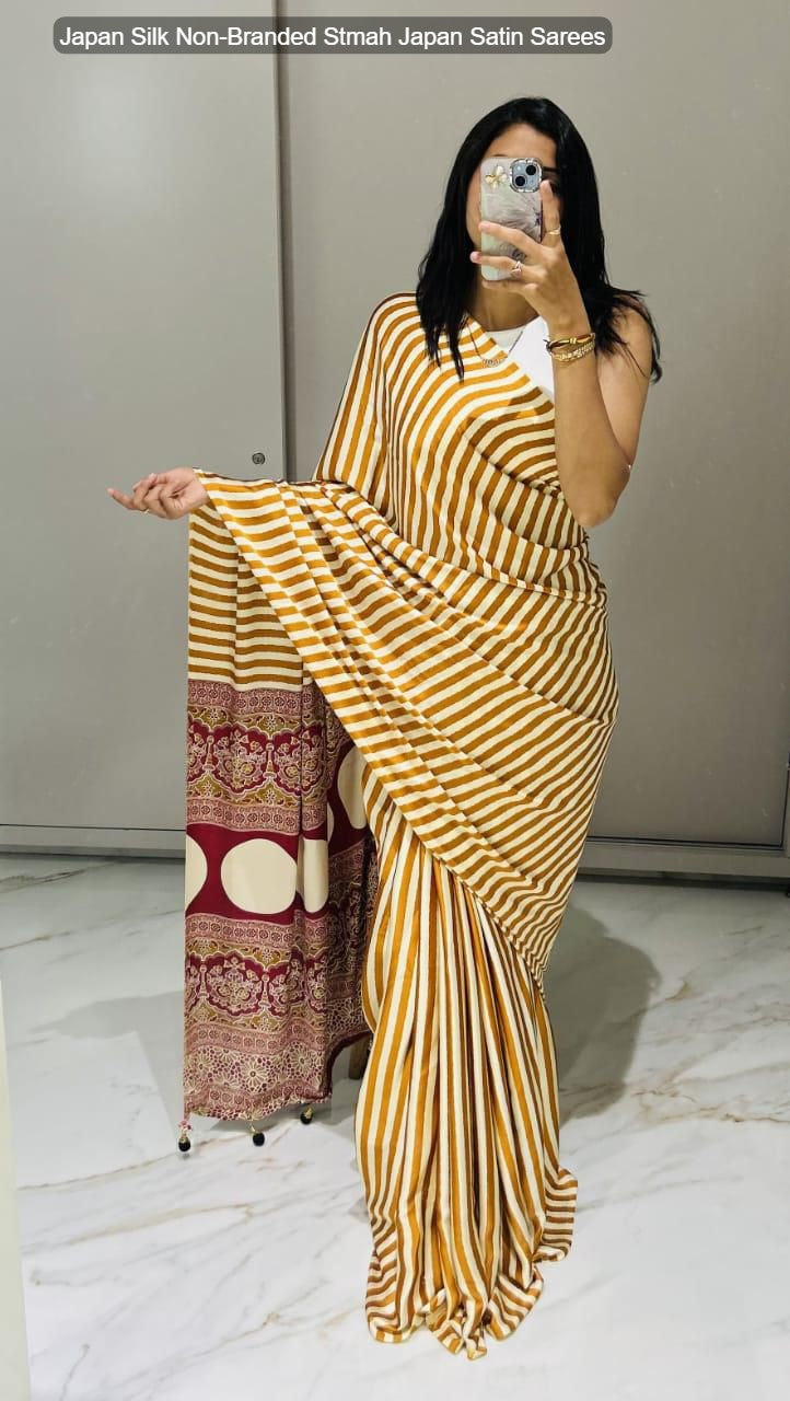 Japan Silk Non-Branded Stmah Japan Satin Sarees