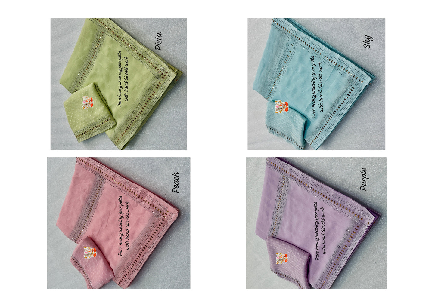 Jari Chex Non-Branded Stmsb Georgette Sarees