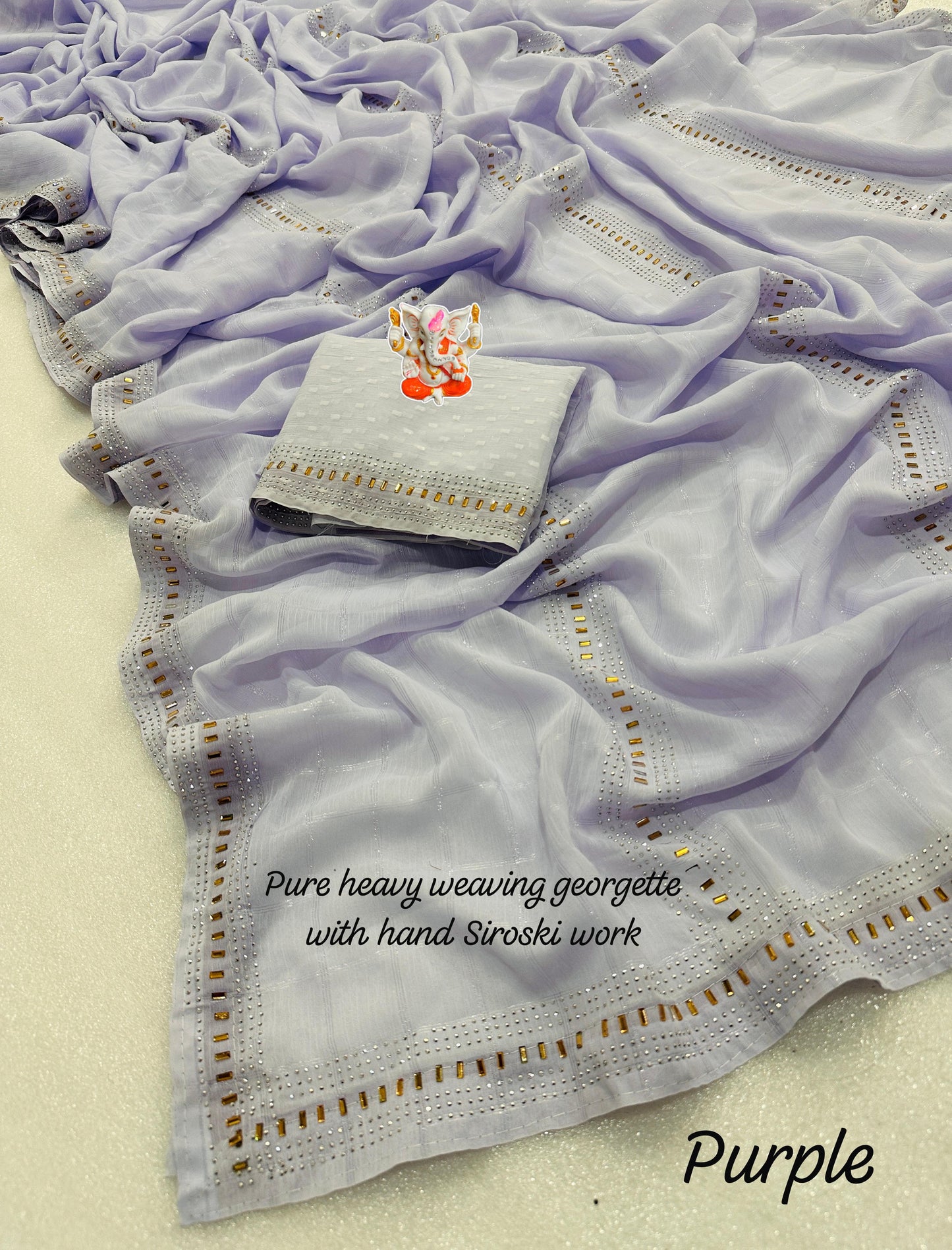 Jari Chex Non-Branded Stmsb Georgette Sarees