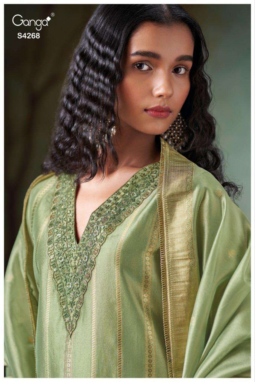 Jasmira S4268 Ganga Pure Bemberg Unstitched Suits