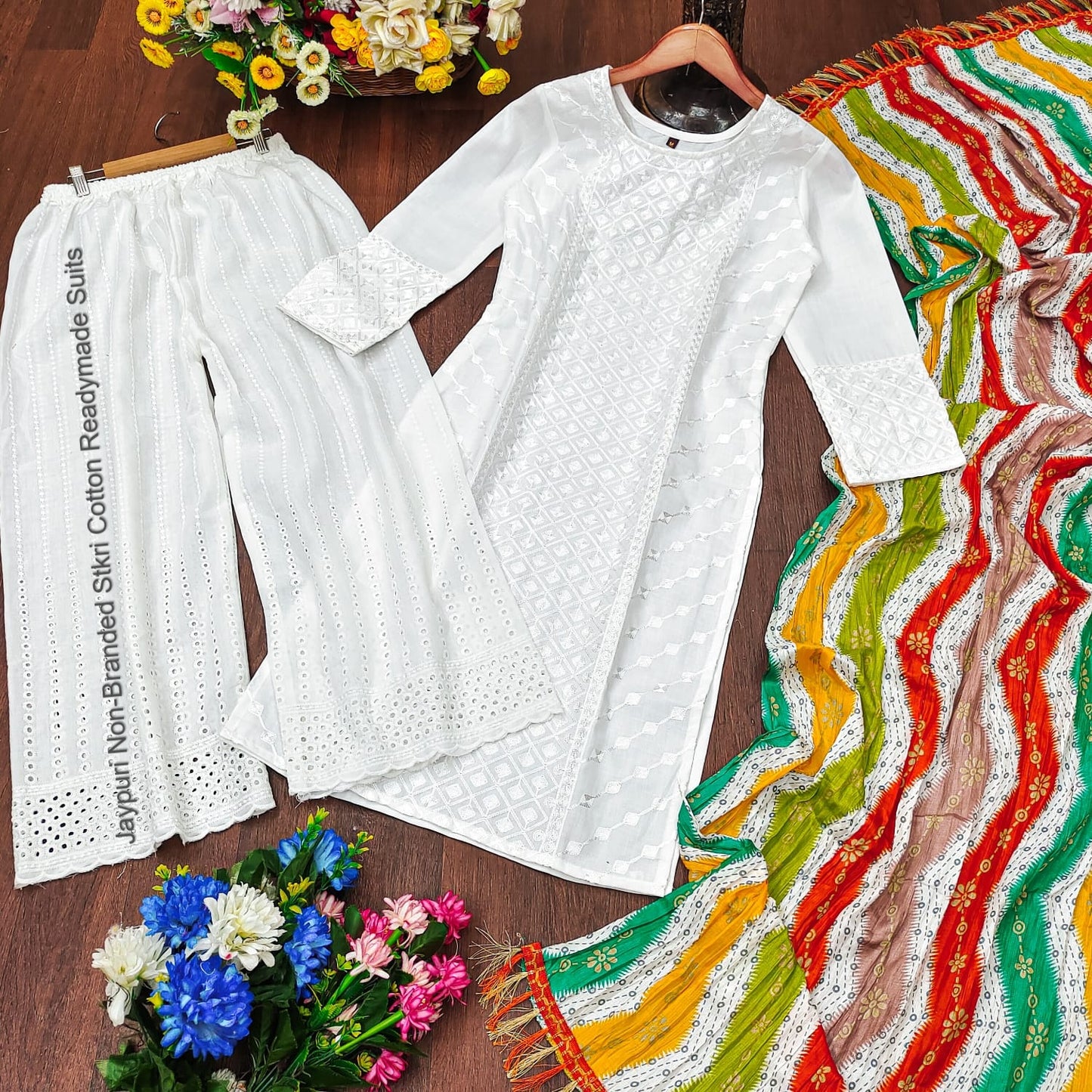Jaypuri Non-Branded Stkri Cotton Readymade Suits