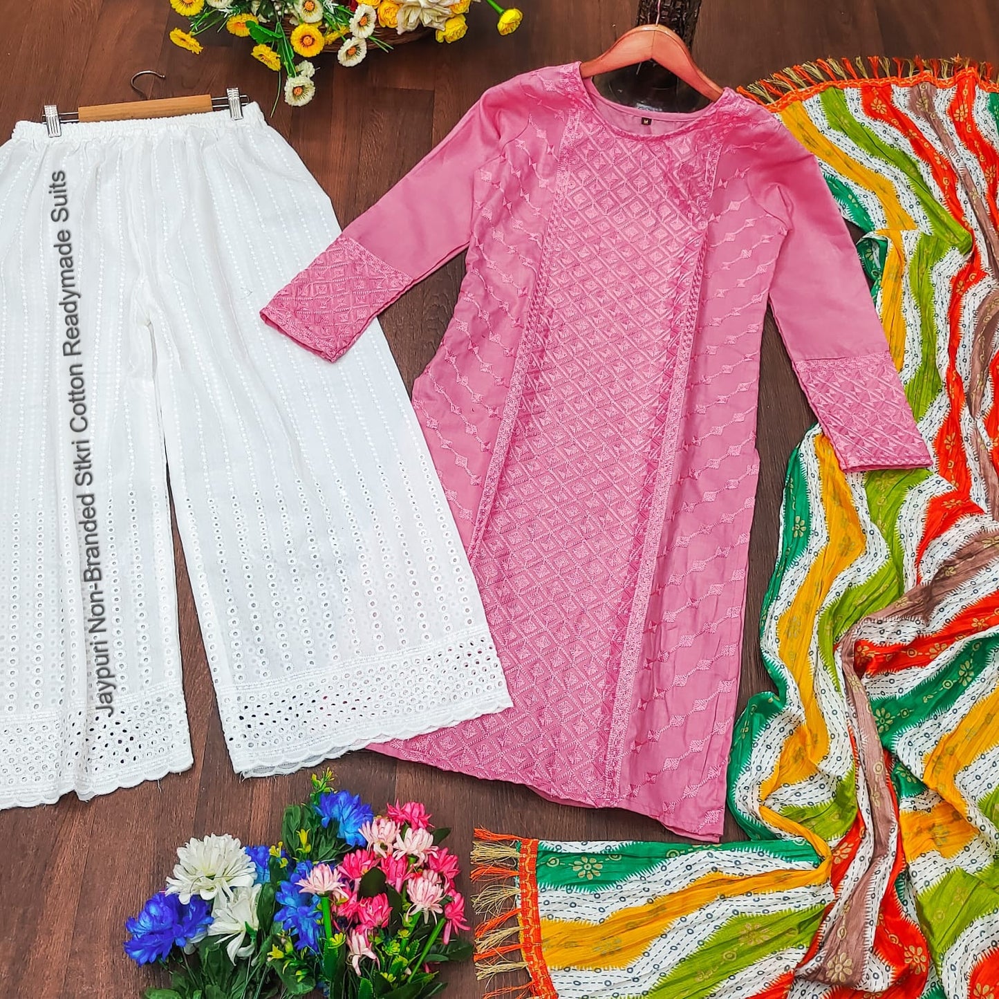 Jaypuri Non-Branded Stkri Cotton Readymade Suits