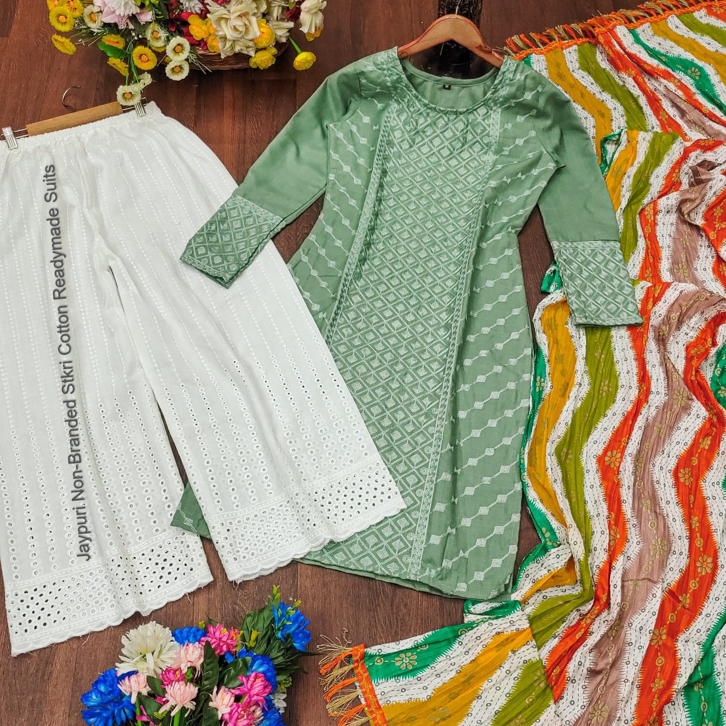 Jaypuri Non-Branded Stkri Cotton Readymade Suits