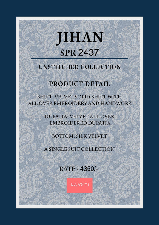 Jihan 2437 Naariti Embroidery Unstitched Suits