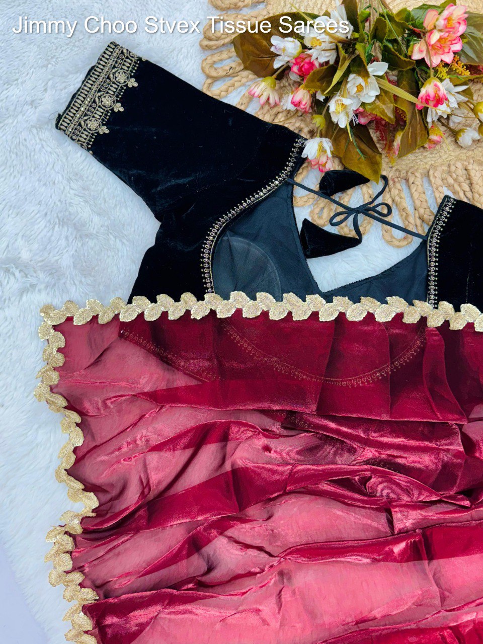 Jimmy Choo Stvex Tissue Sarees