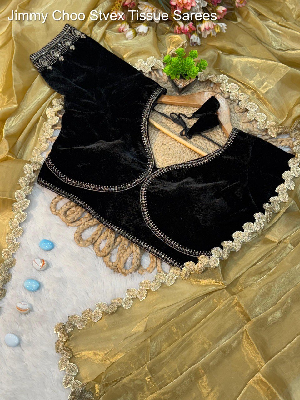 Jimmy Choo Stvex Tissue Sarees