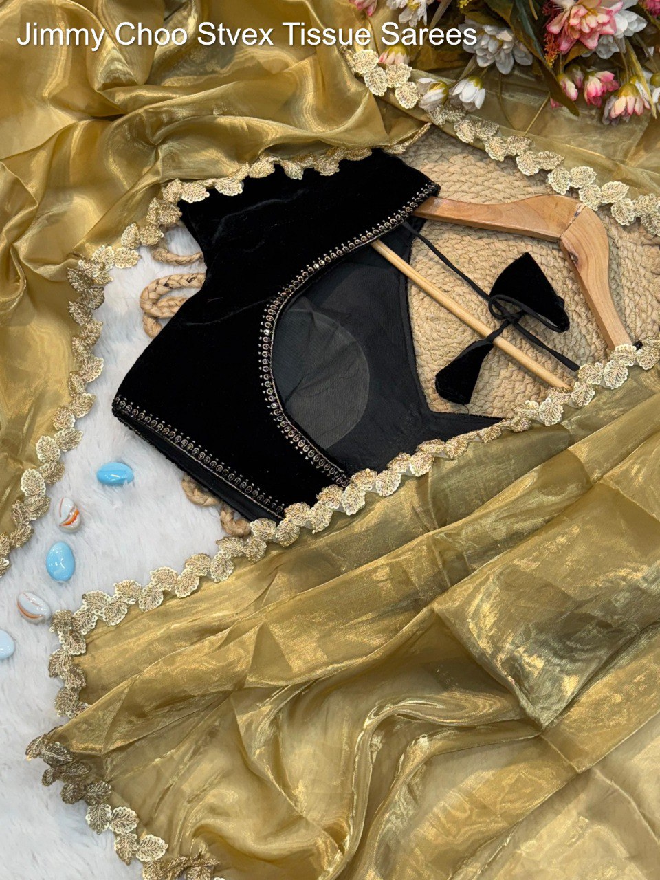 Jimmy Choo Stvex Tissue Sarees