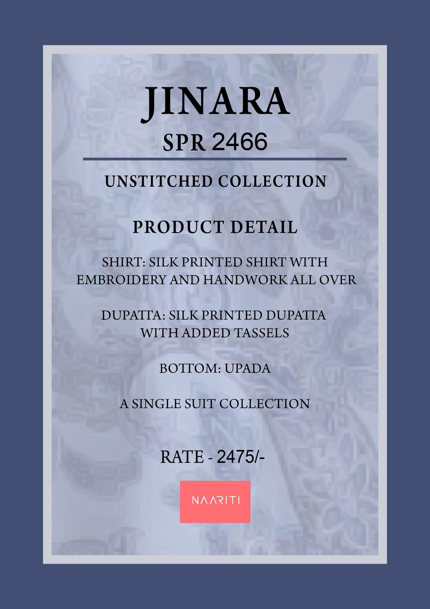 Jinara Naariti Silk Unstitched Suits