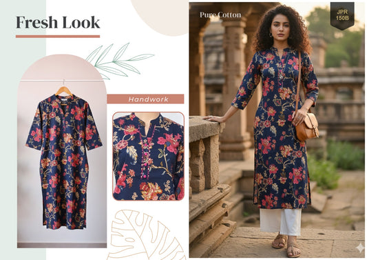 Jpr-150B Aarvika Rajnandini Pure Cotton Kurti