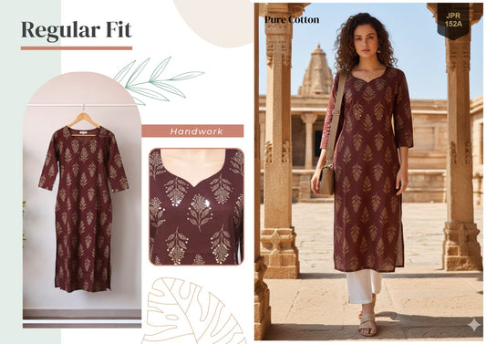 Jpr-152A Aarvika Rajnandini Pure Cotton Kurti
