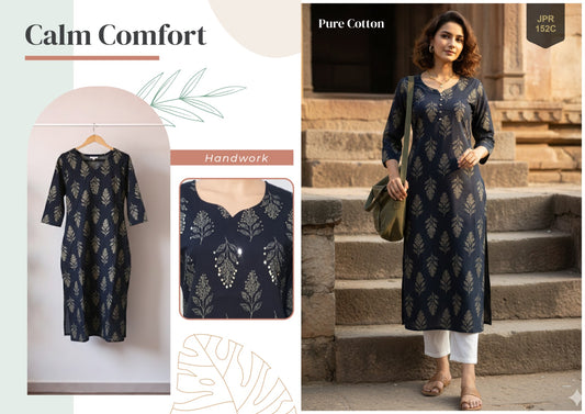 Jpr-152C Aarvika Rajnandini Pure Cotton Kurti