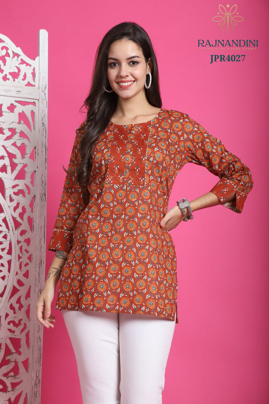 Jpr 4027 Zoori Rajnandini Printed Short Kurti