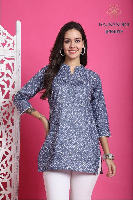 Jpr 419 Zoori Rajnandini Printed Short Kurti