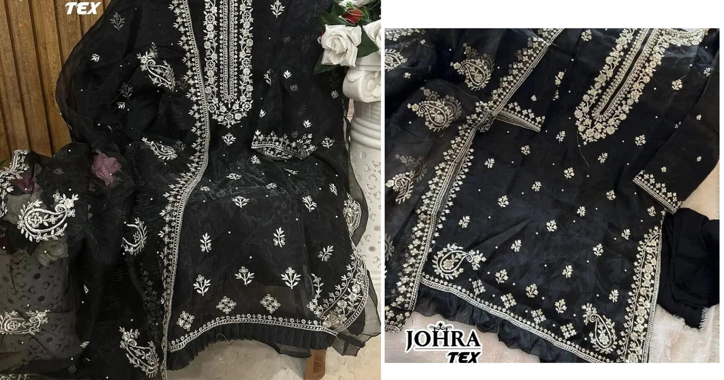 Jt-111 Black Johra Tex Embroidery Pakistani Salwar Suits