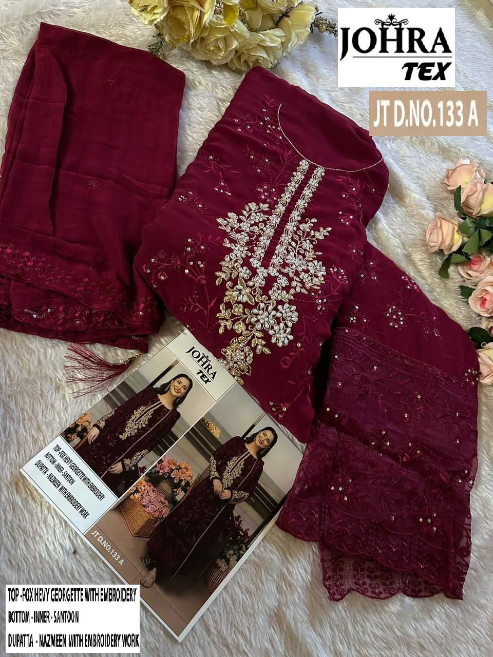 Jt-133 A Johra Tex Fox Georgette Pakistani Salwar Suits