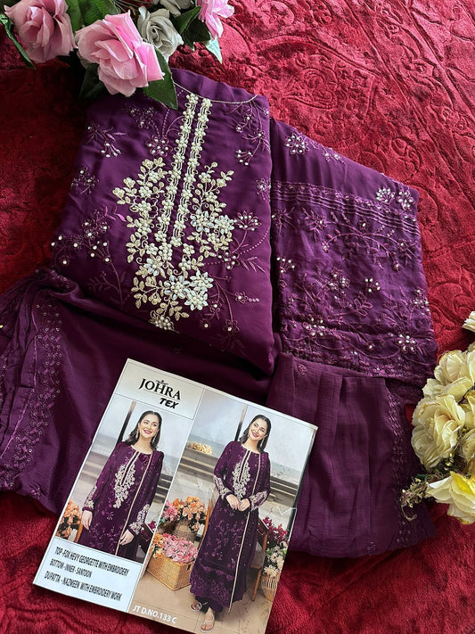 Jt-133 C Johra Tex Georgette Pakistani Salwar Suits