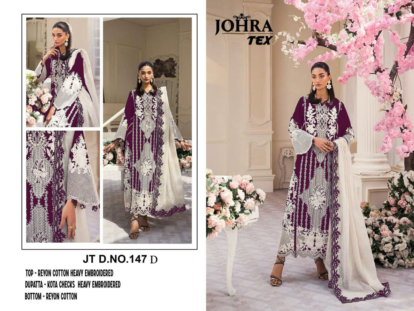 Jt-147D Johra Tex Embroidery Work Pakistani Salwar Suits