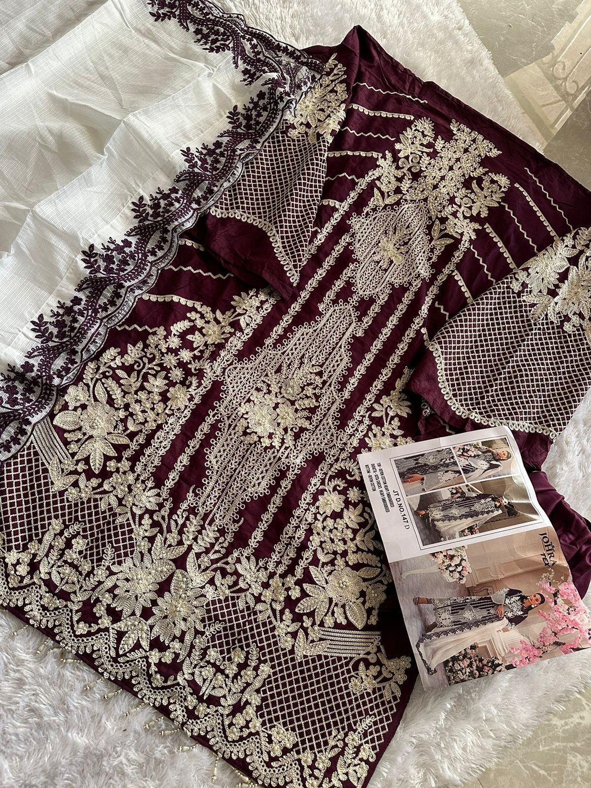 Jt-147D Johra Tex Embroidery Work Pakistani Salwar Suits