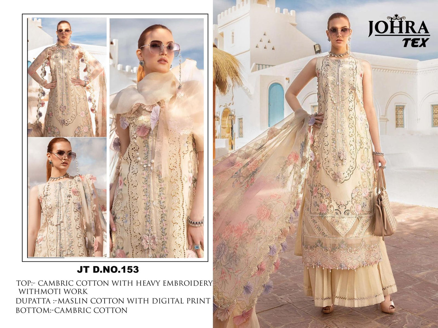 Jt-153 Johra Tex Embroidered Pakistani Salwar Suits