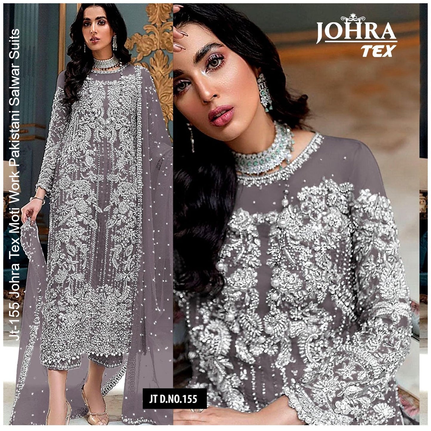 Jt-155 Johra Tex Moti Work Pakistani Salwar Suits