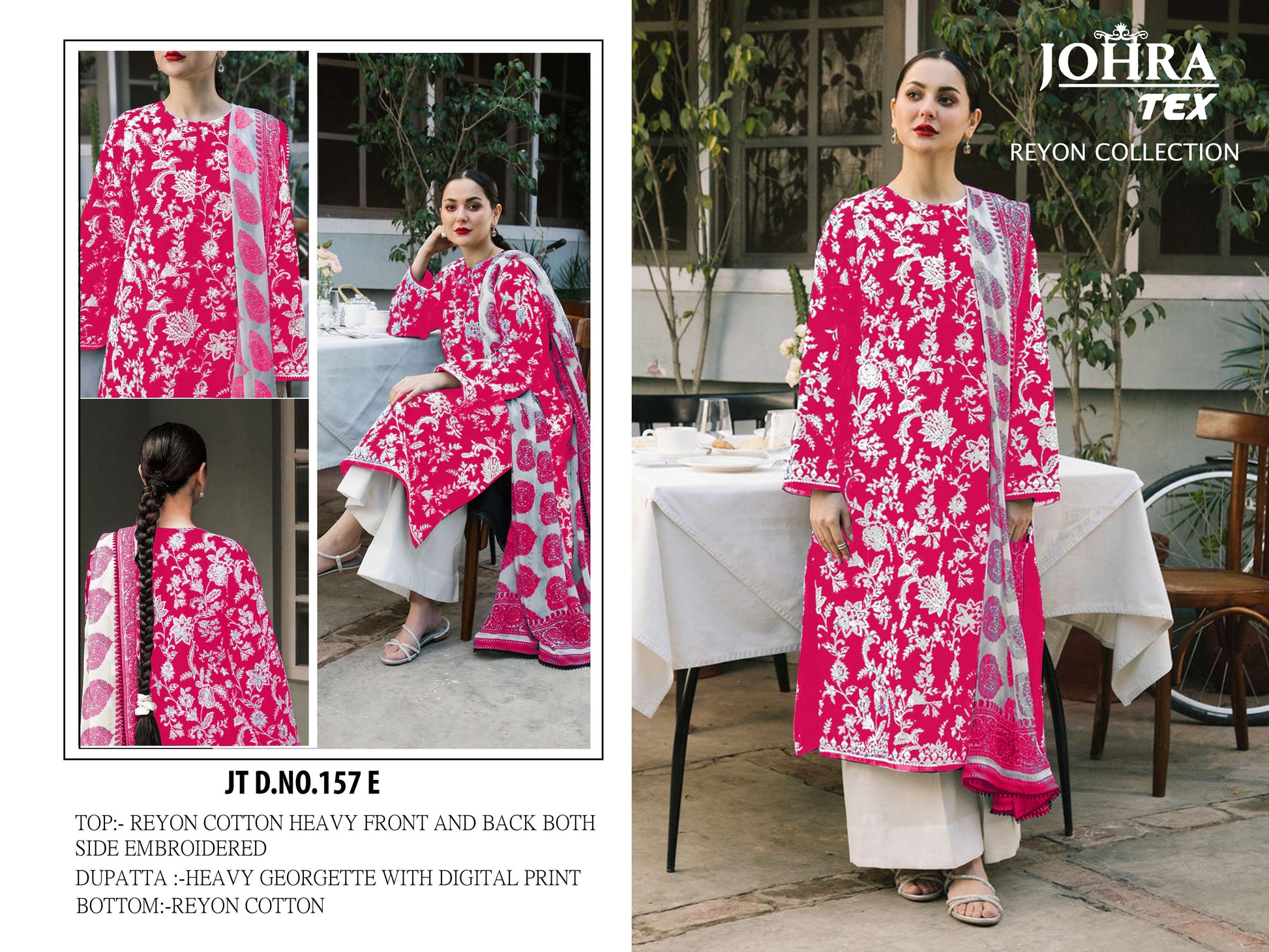 Jt-157 E Johra Tex Embroidery Pakistani Salwar Suits