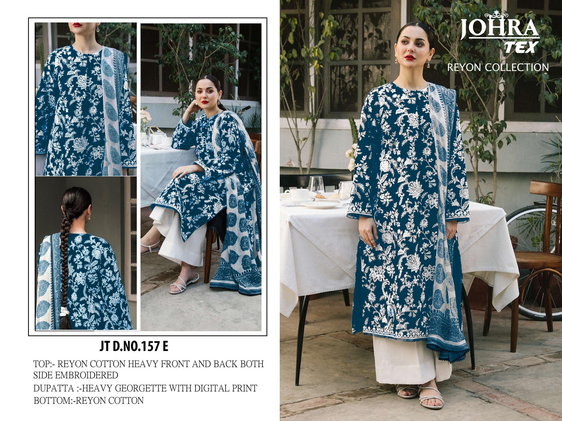 Jt-157E Johra Tex Embroidery Pakistani Salwar Suits