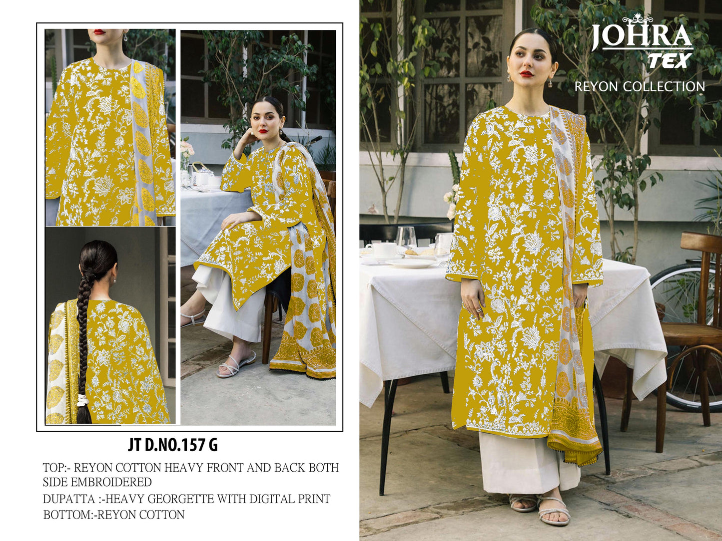 Jt-157G Johra Tex Embroidery Pakistani Salwar Suits
