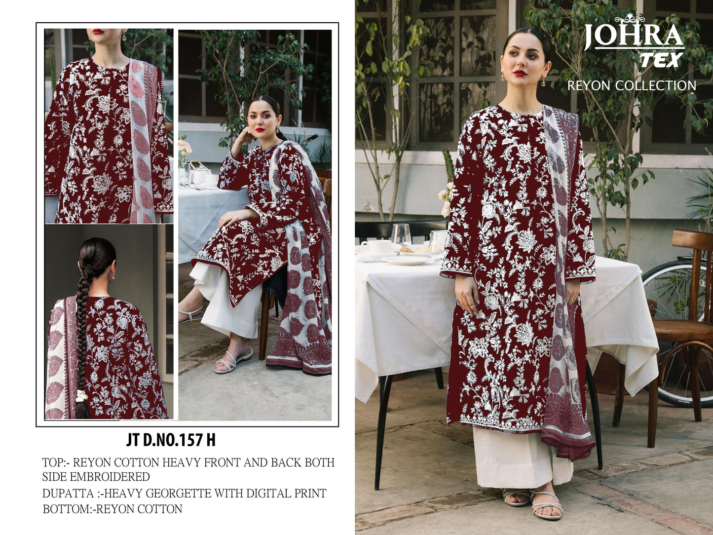 Jt-157H Johra Tex Embroidery Pakistani Salwar Suits