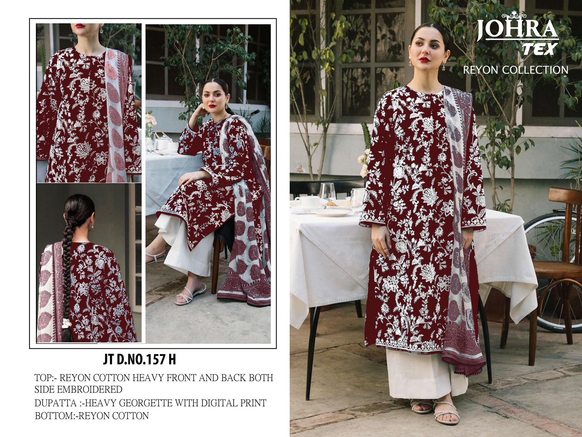 Jt-157H Johra Tex Embroidery Pakistani Salwar Suits