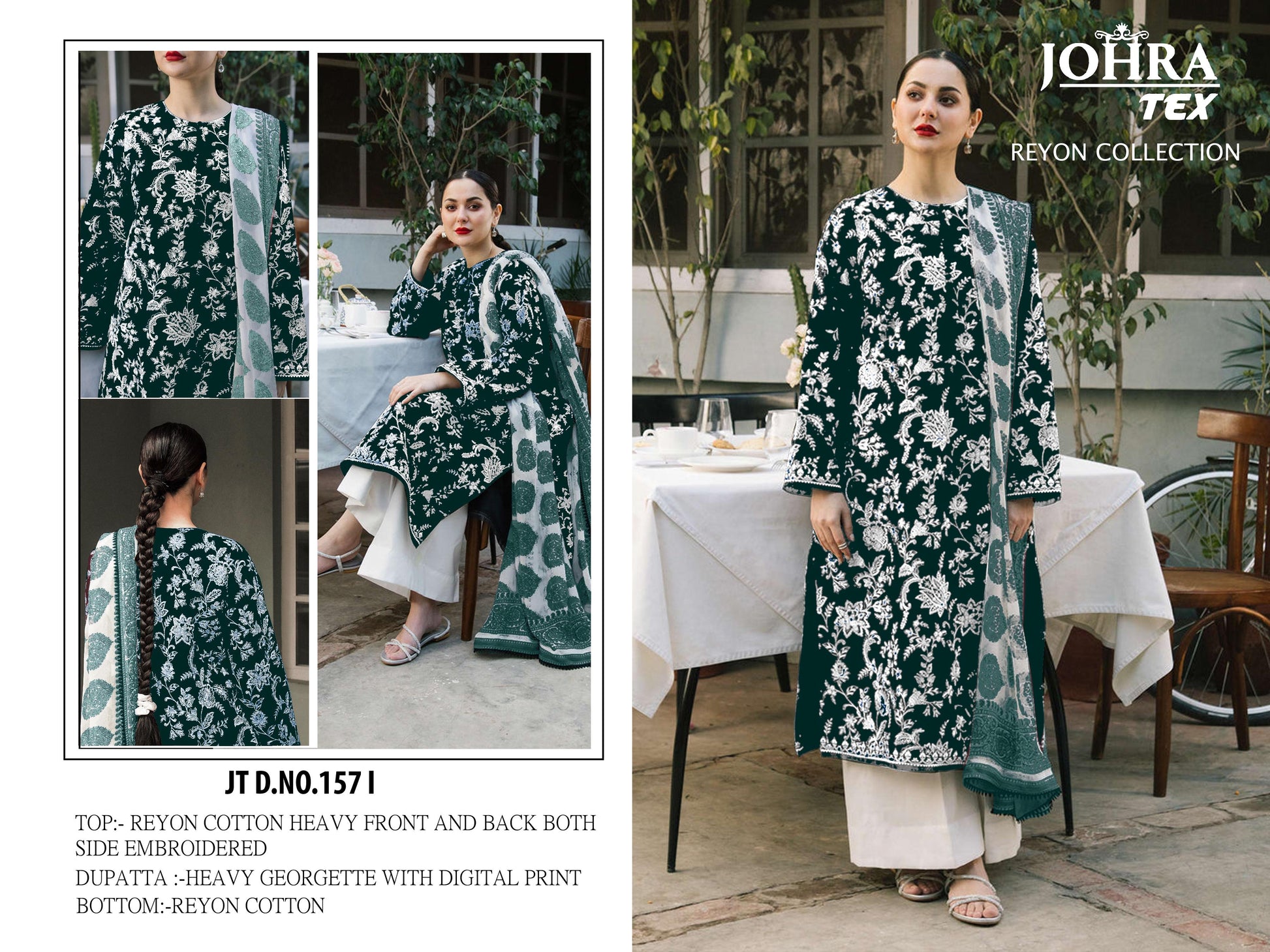 Jt-157I Johra Tex Embroidery Pakistani Salwar Suits