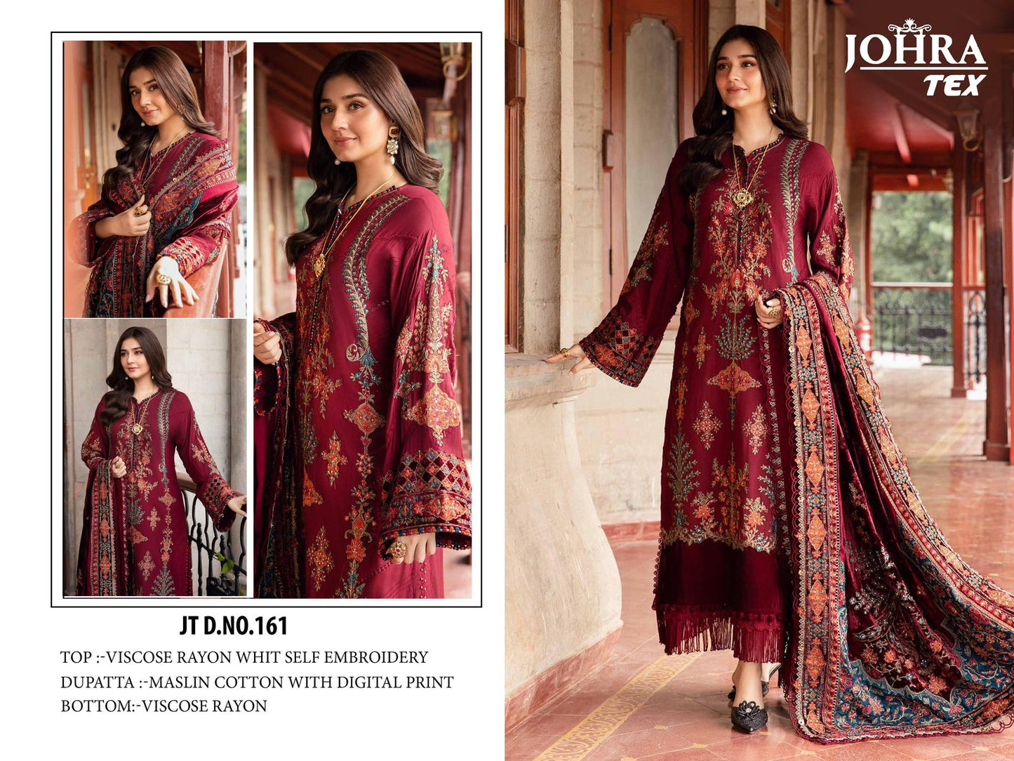 Jt-161 Johra Tex Viscose Rayon Pakistani Salwar Suits