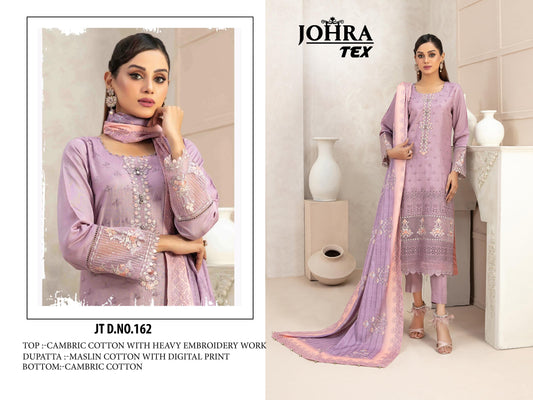 Jt-162 Johra Tex Cambric Cotton Pakistani Salwar Suits