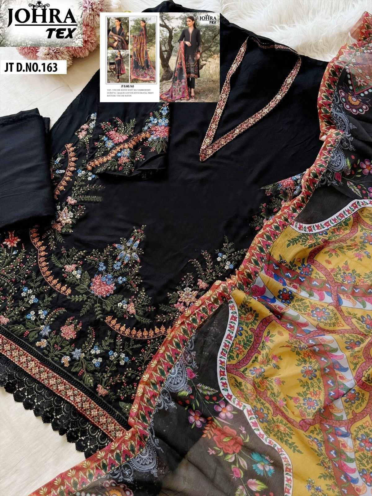 Jt-163 Johra Tex Embroidery Pakistani Salwar Suits