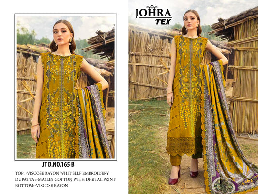 Jt-165 B Yellow Johra Tex Viscose Pakistani Salwar Suits
