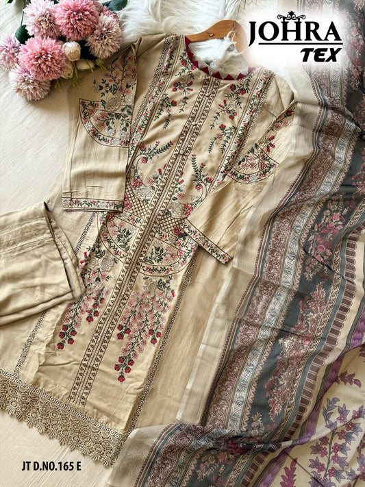 Jt-165 E Johra Tex Embroidery Pakistani Salwar Suits