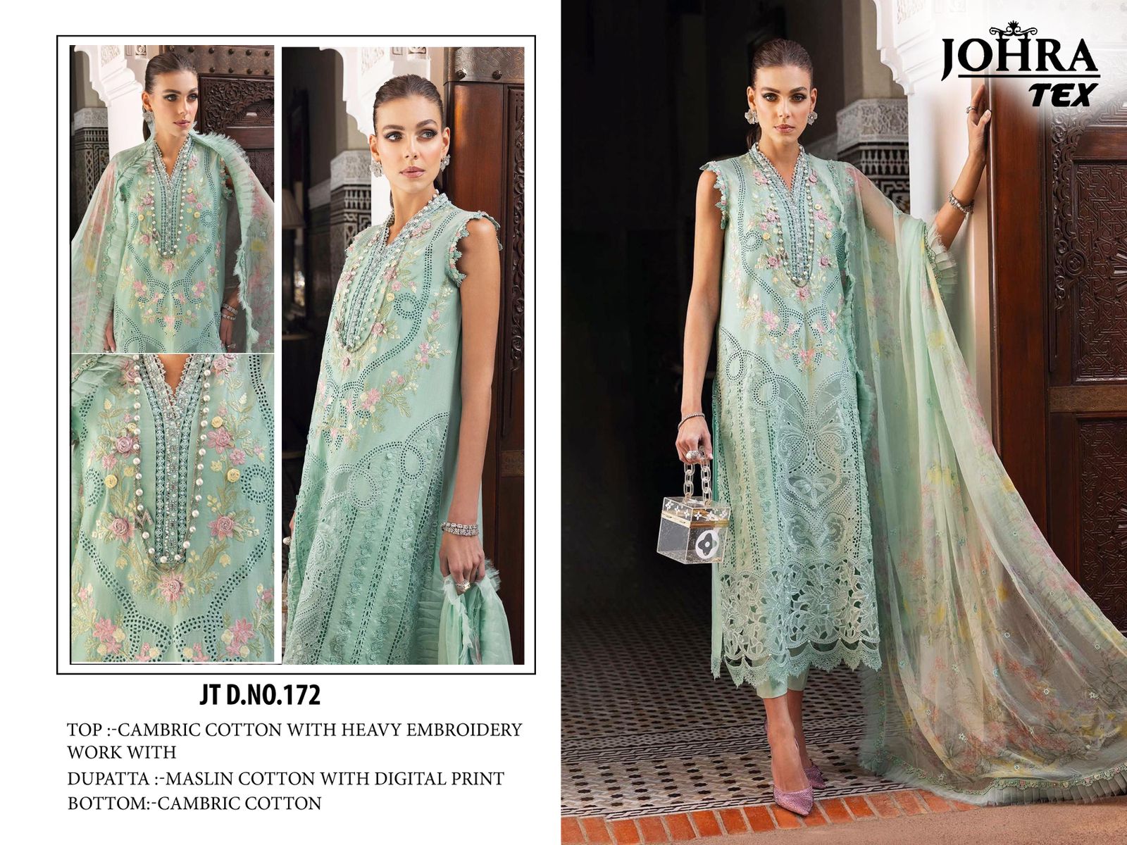 Jt-172 Johra Tex Embroidery Pakistani Salwar Suits