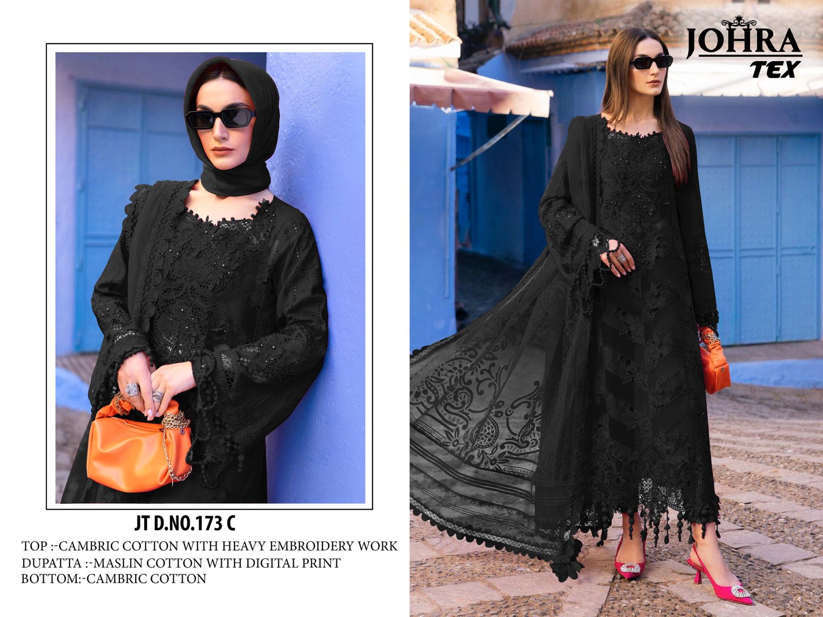 Jt-173-C Johra Tex Embroidery Pakistani Salwar Suits