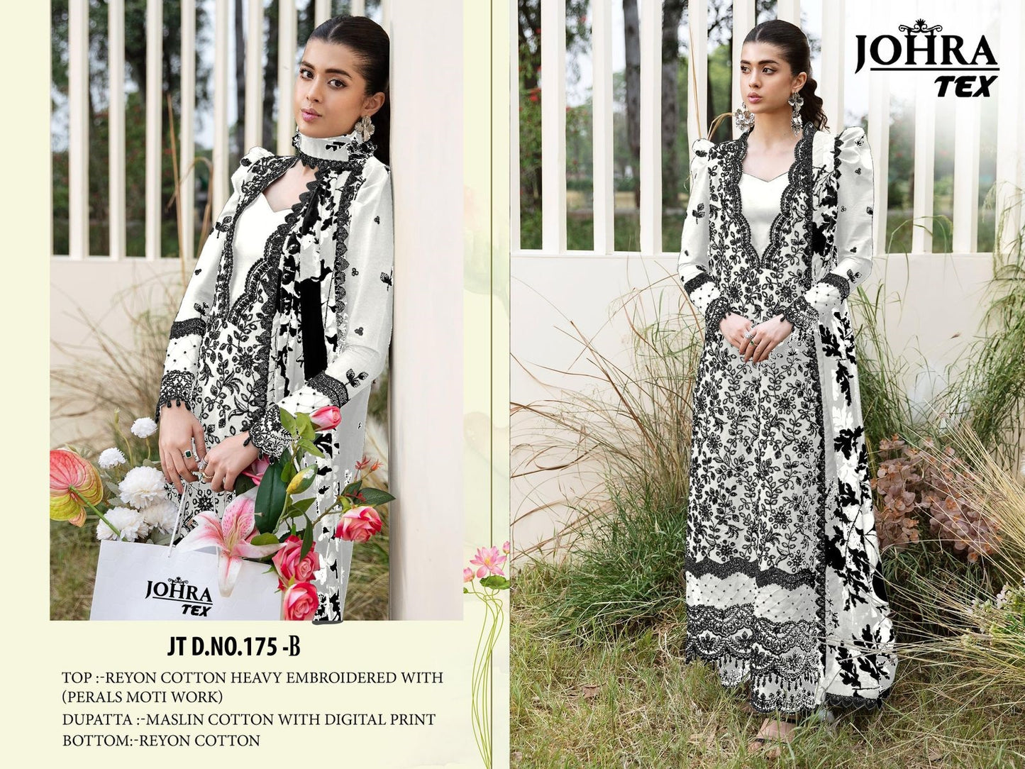 Jt-175-B Johra Tex Embroidered Pakistani Salwar Suits