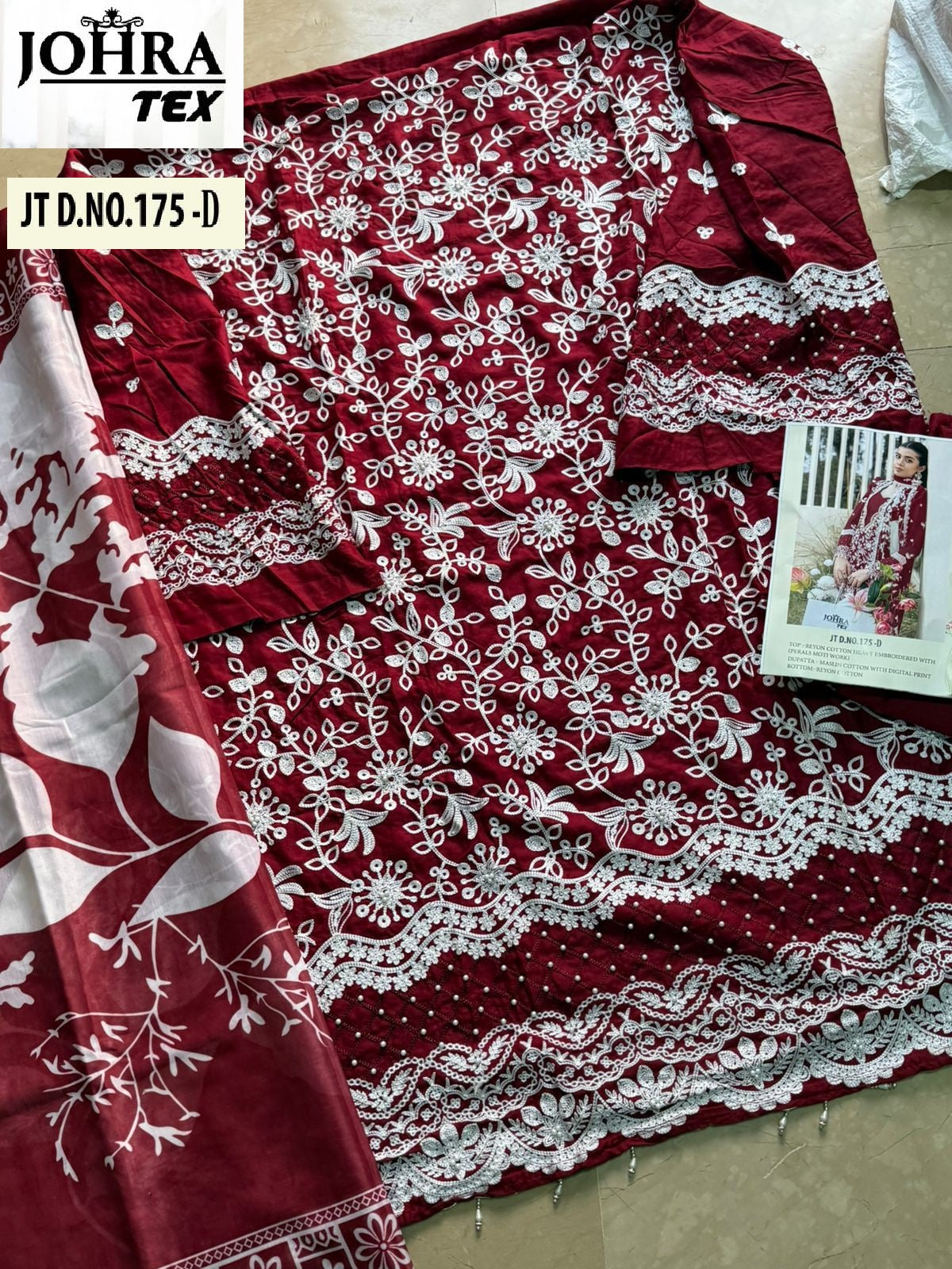Jt-175-D Johra Tex Embroidered Pakistani Salwar Suits