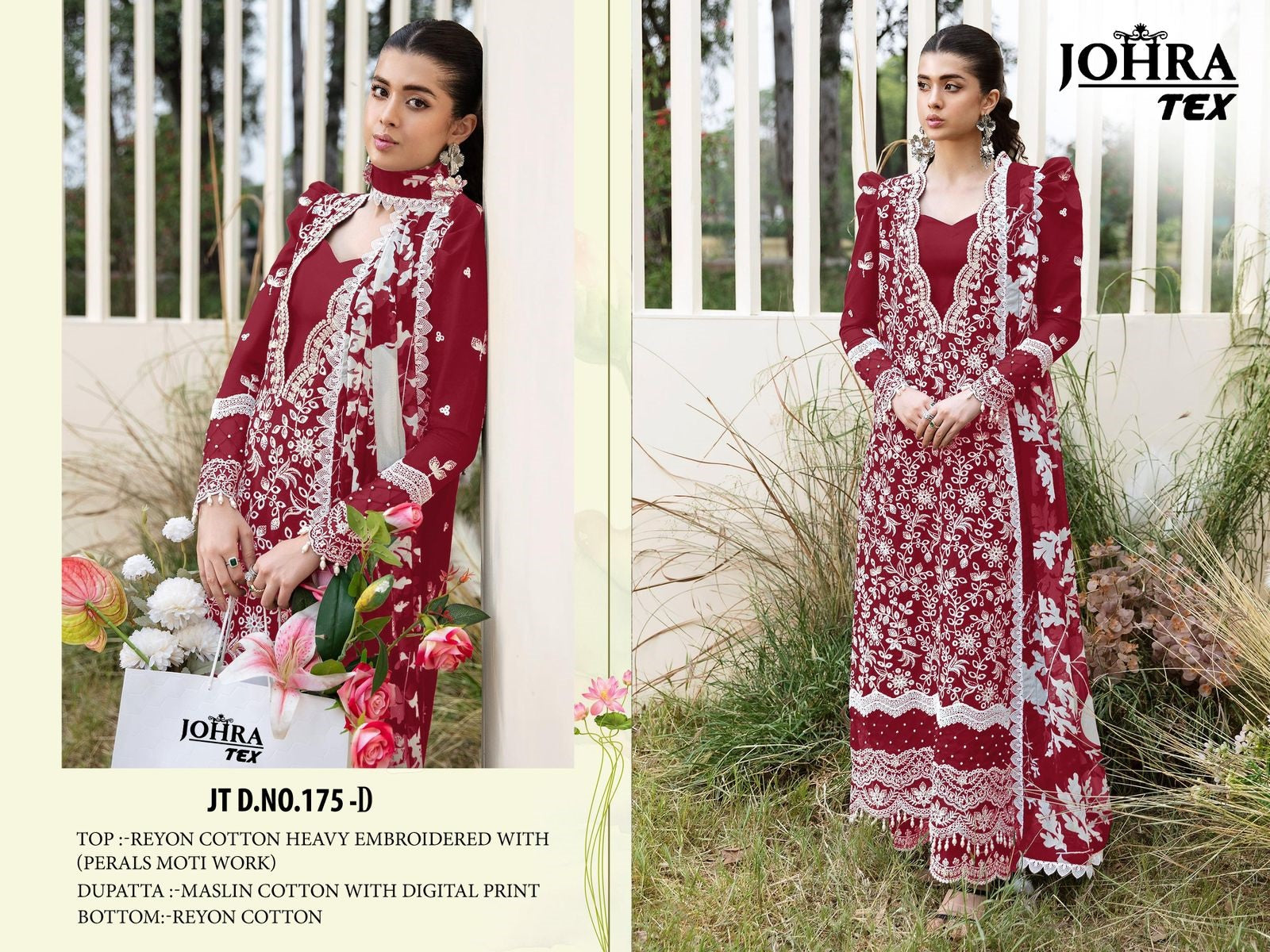 Jt-175-D Johra Tex Embroidered Pakistani Salwar Suits