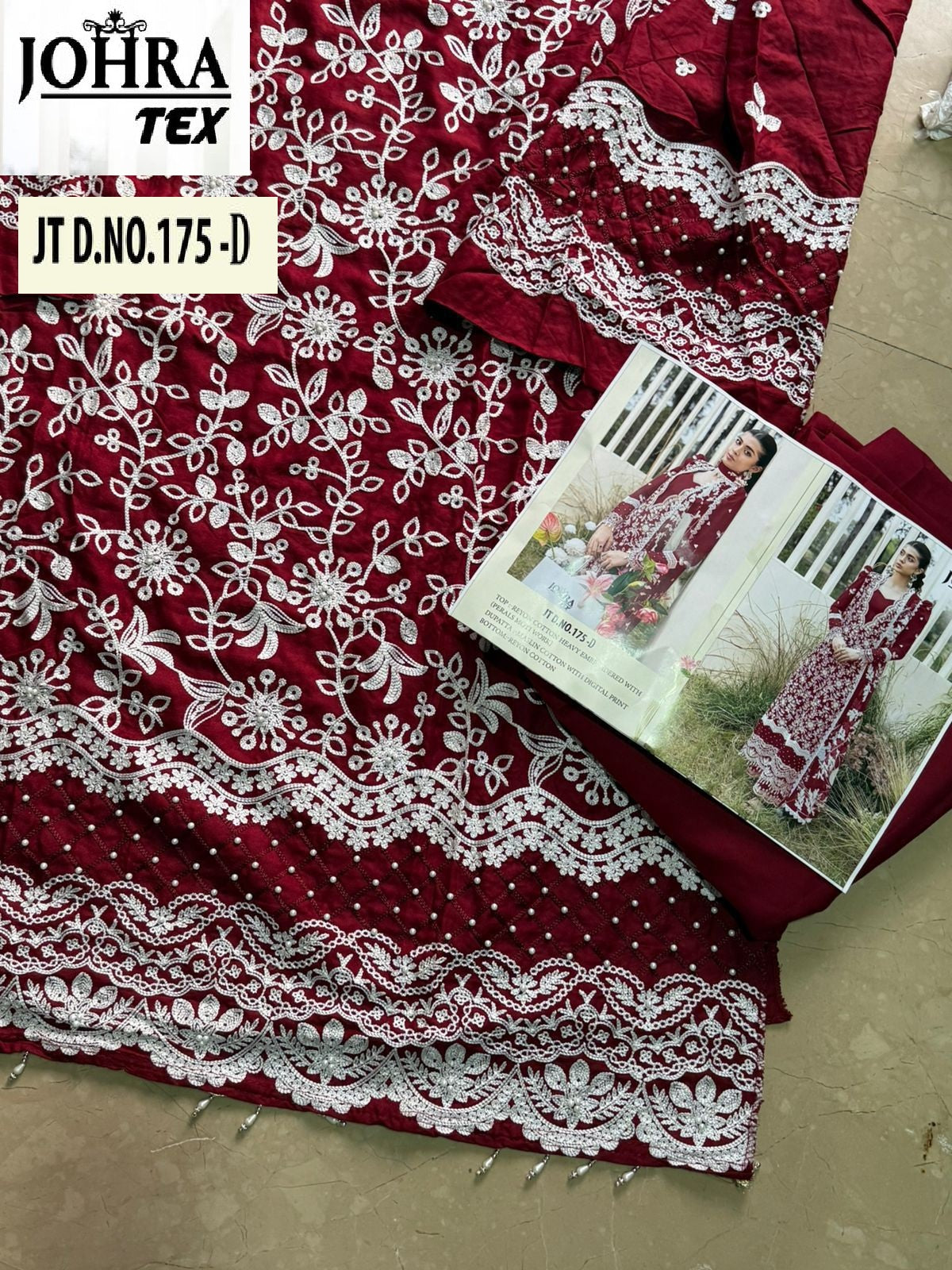Jt-175-D Johra Tex Embroidered Pakistani Salwar Suits
