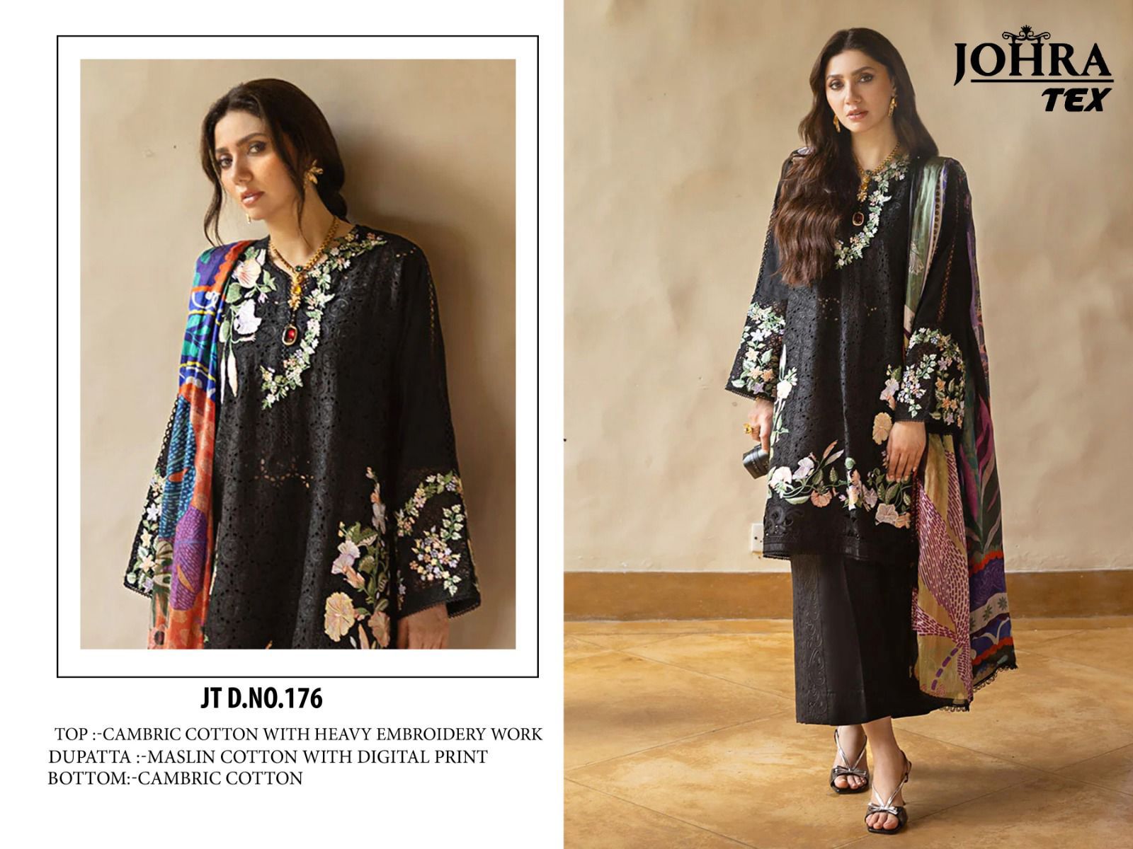 Jt-176 Johra Tex Embroidery Pakistani Salwar Suits