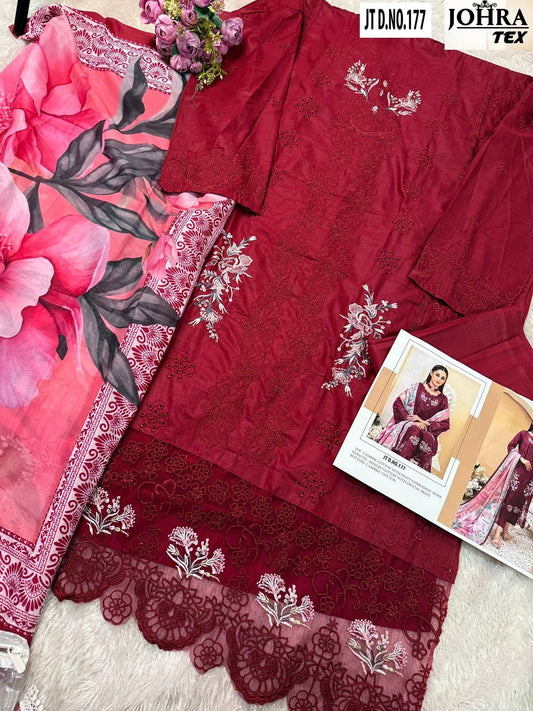 Jt-177 Johra Tex Embroidery Pakistani Salwar Suits
