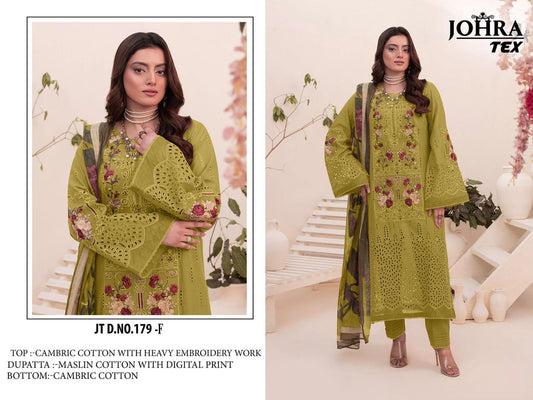 Jt-179-F Johra Tex Cambric Cotton Pakistani Salwar Suits