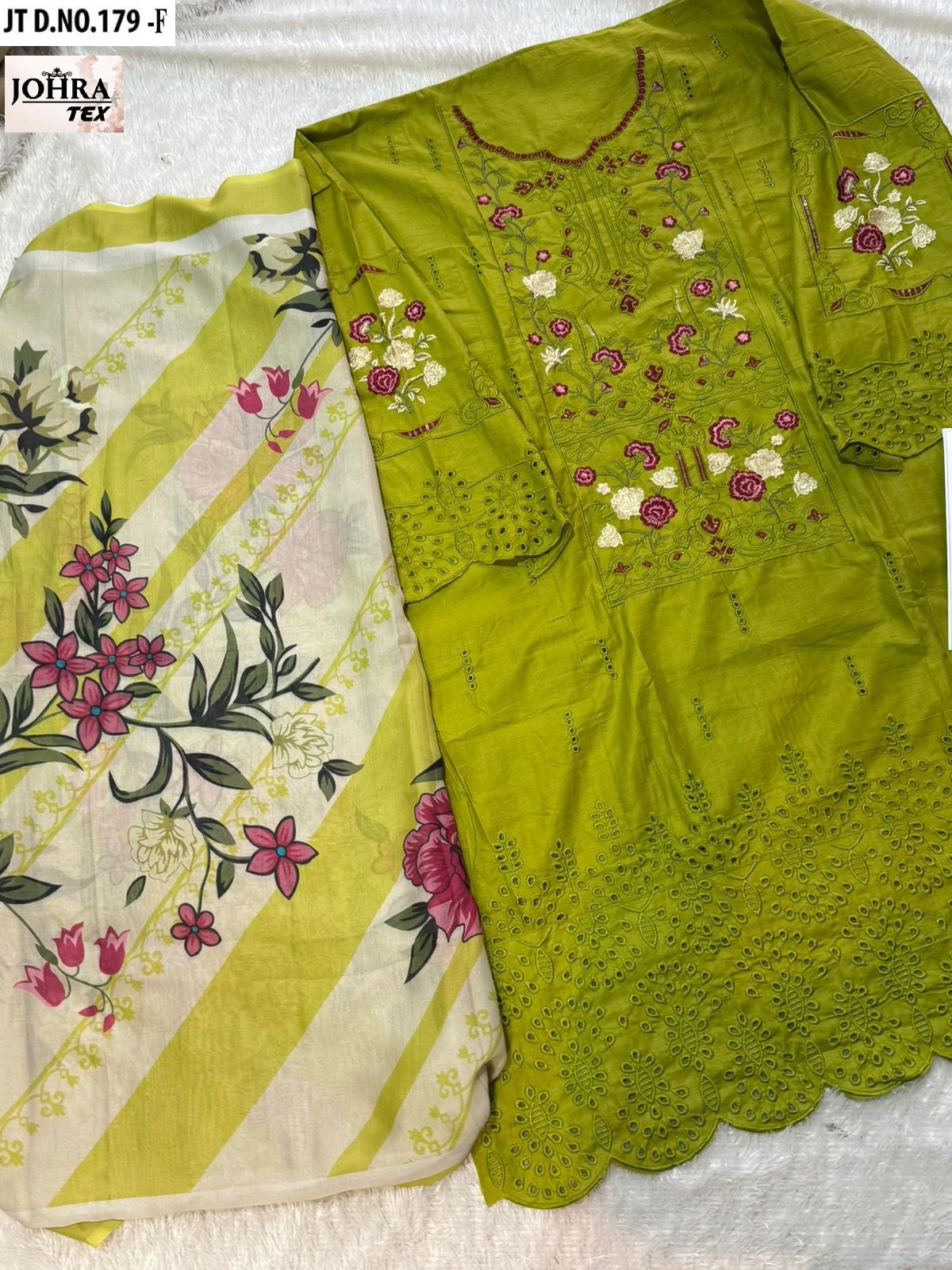 Jt-179-F Johra Tex Cambric Cotton Pakistani Salwar Suits