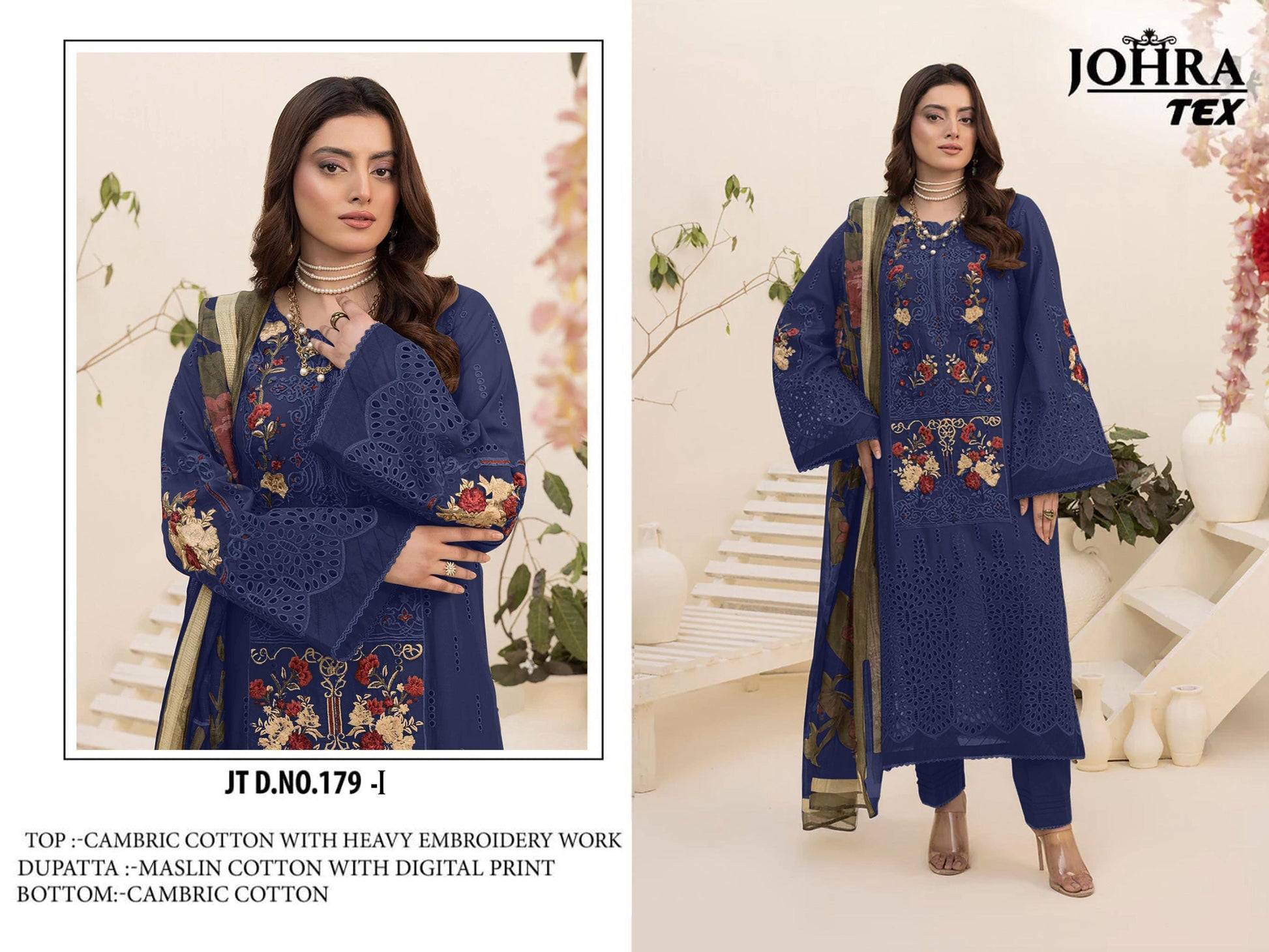 Jt-179-I Johra Tex Embroidery Pakistani Salwar Suits
