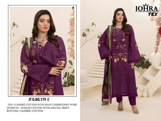 Jt-179 E Johra Tex Embroidery Pakistani Salwar Suits