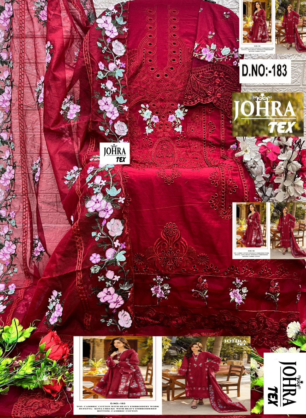 Jt-183 Johra Tex Embroidery Pakistani Salwar Suits