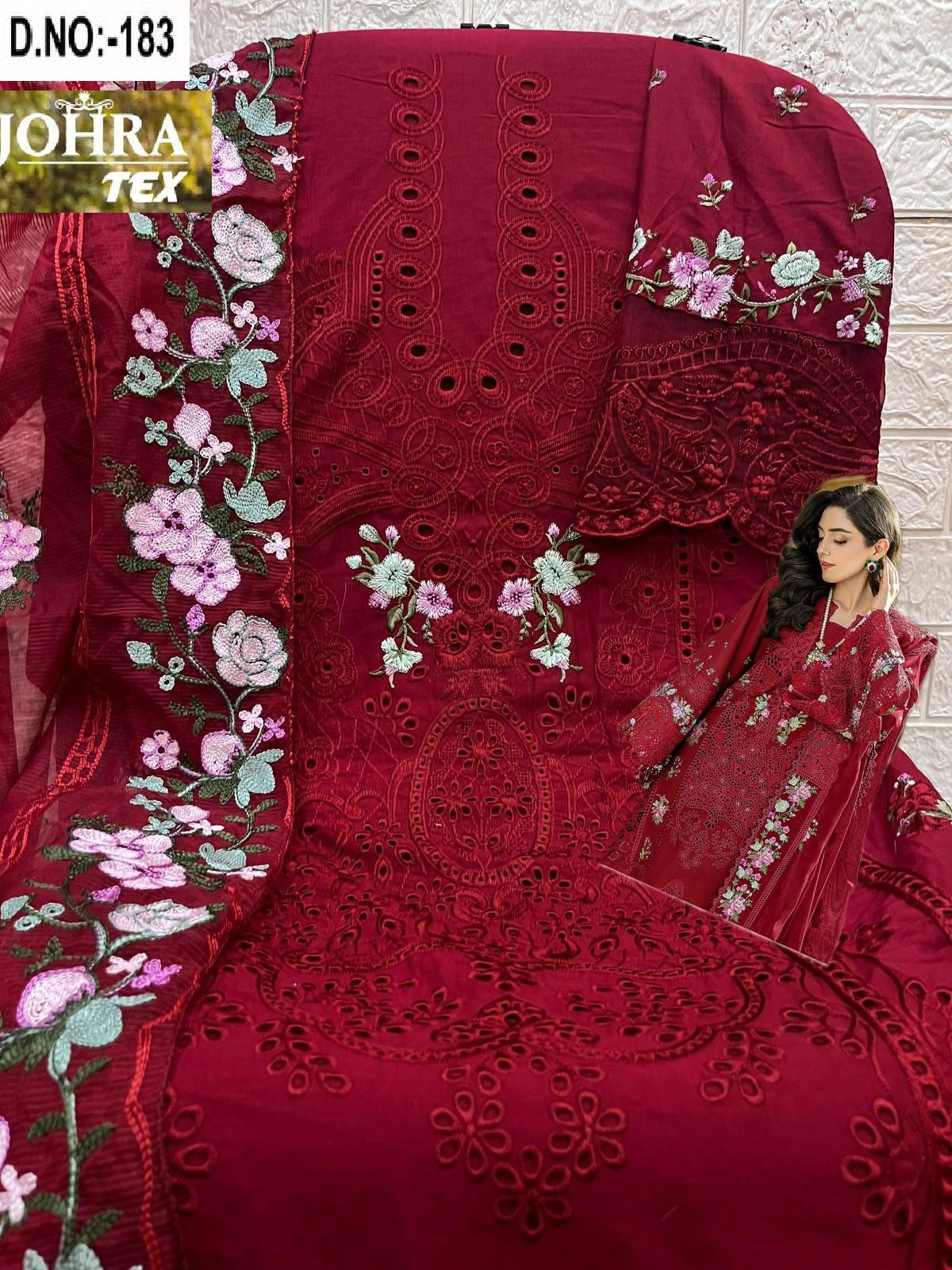 Jt-183 Johra Tex Embroidery Pakistani Salwar Suits